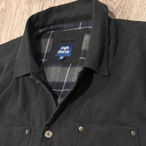 High Sierra Vintage Barn Coat Jacket Black Duck Canvas Flanel Blanket Lined XL - Picture 5 of 8
